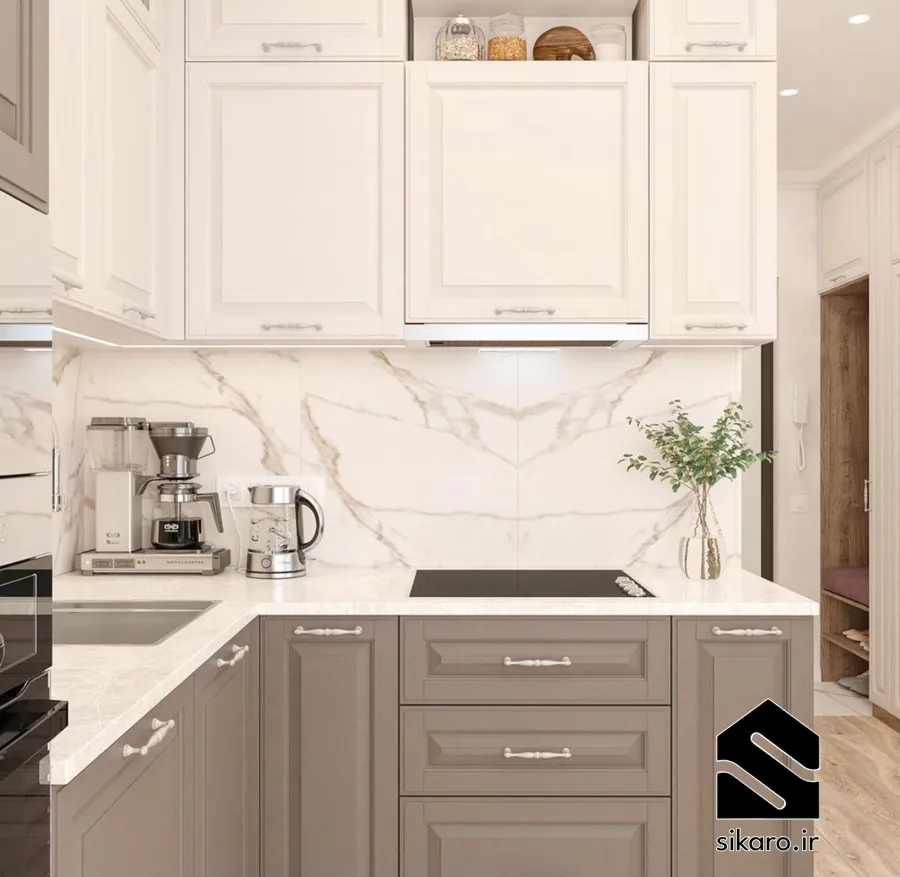 کابینت دو رنگ بالا و پایین متفاوت