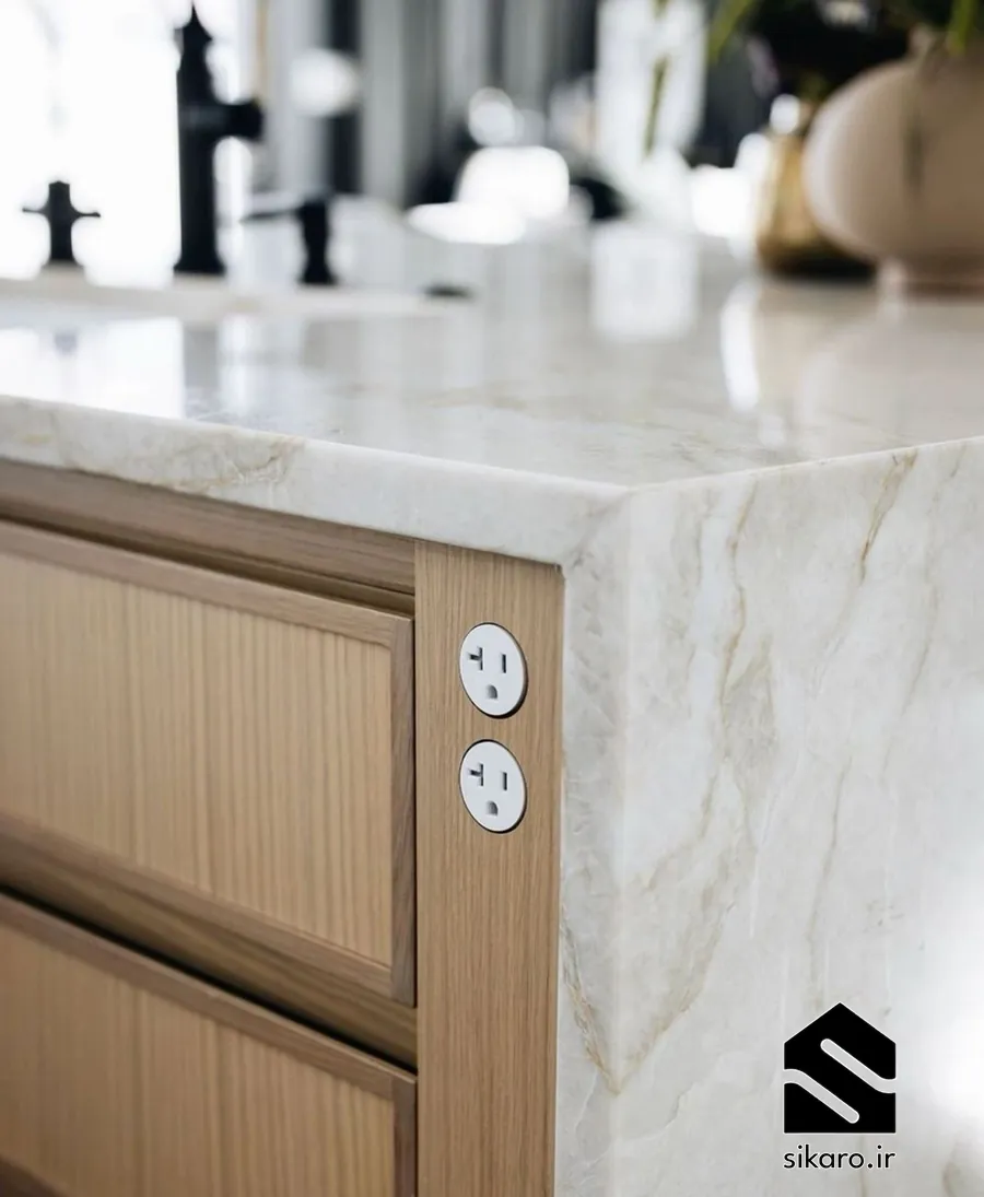 صفحه کابینت سنگی با طراحی گوشه دار