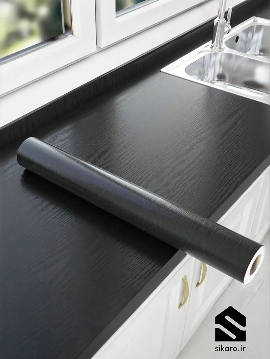 کابینت روکش چوب مشکی مات