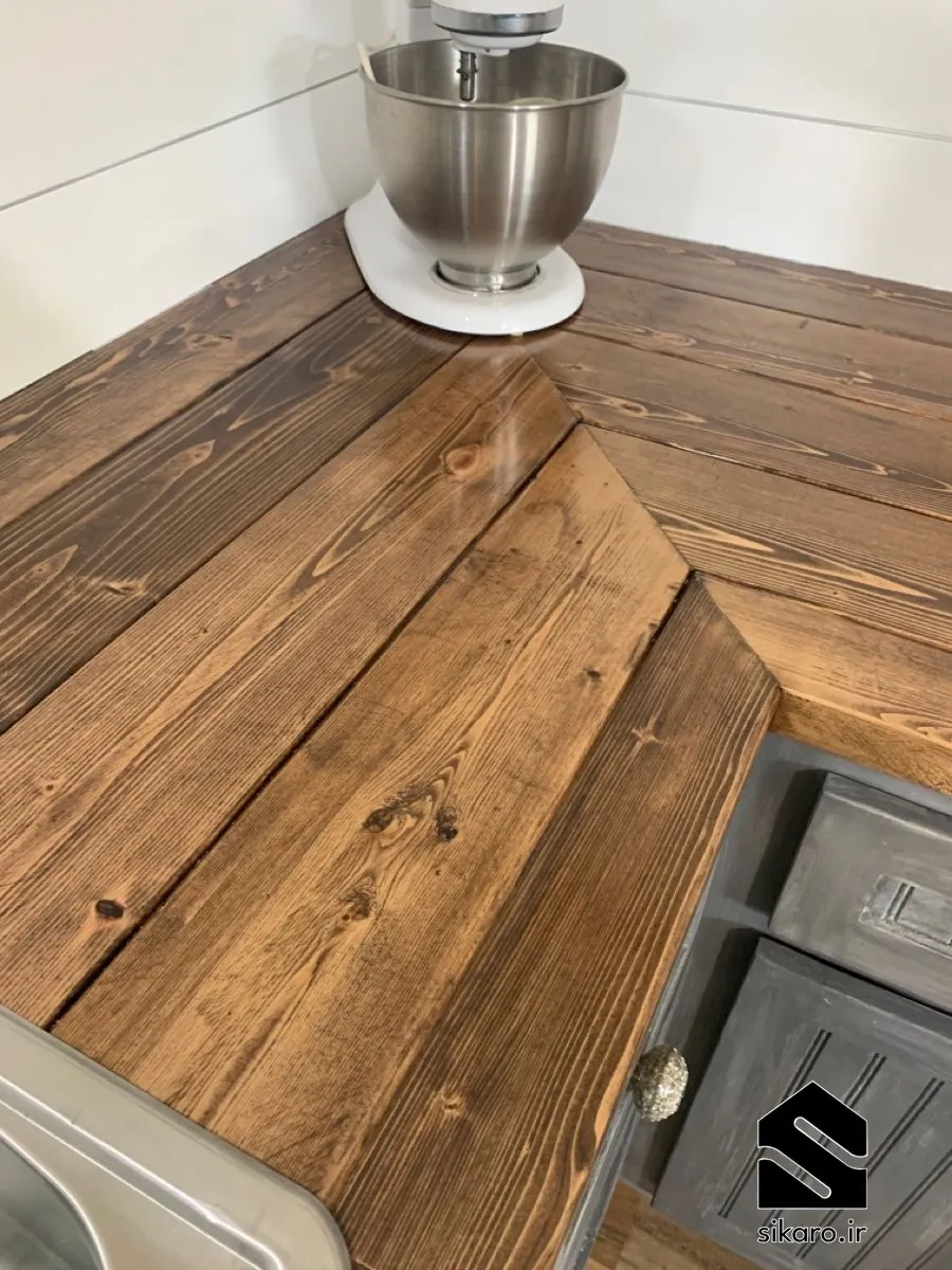 صفحه چوبی کابینت با طرح الواری