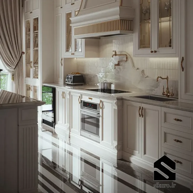 طراحی و اجرای کابینت رومی کلاسیک