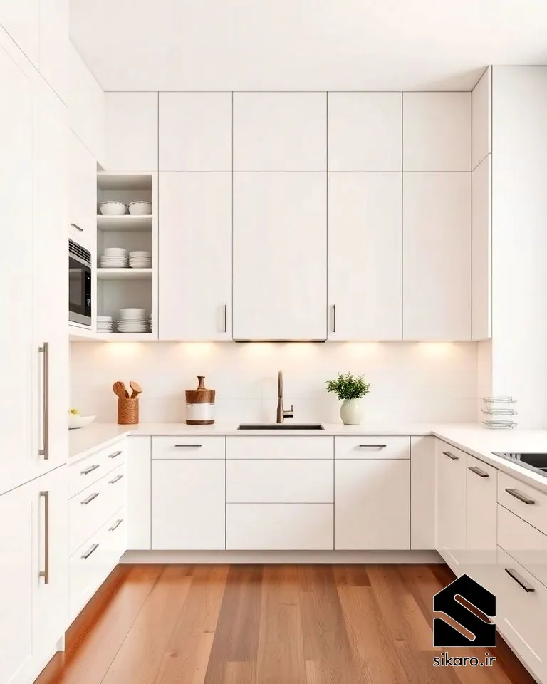 کابینت مدرن برای آشپزخانه خطی