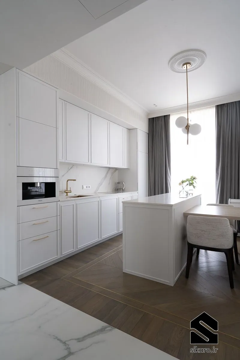 کابینت مدرن با جزیره مرکزی