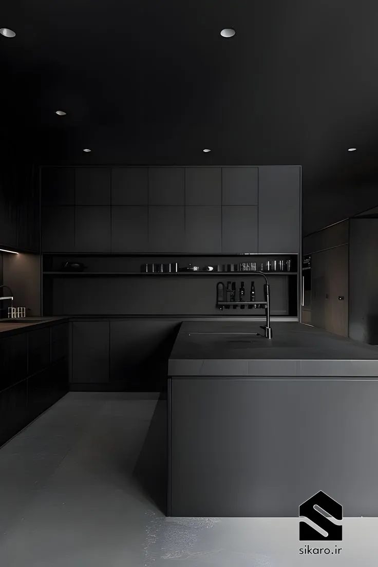 کابینت مشکی مات یکدست