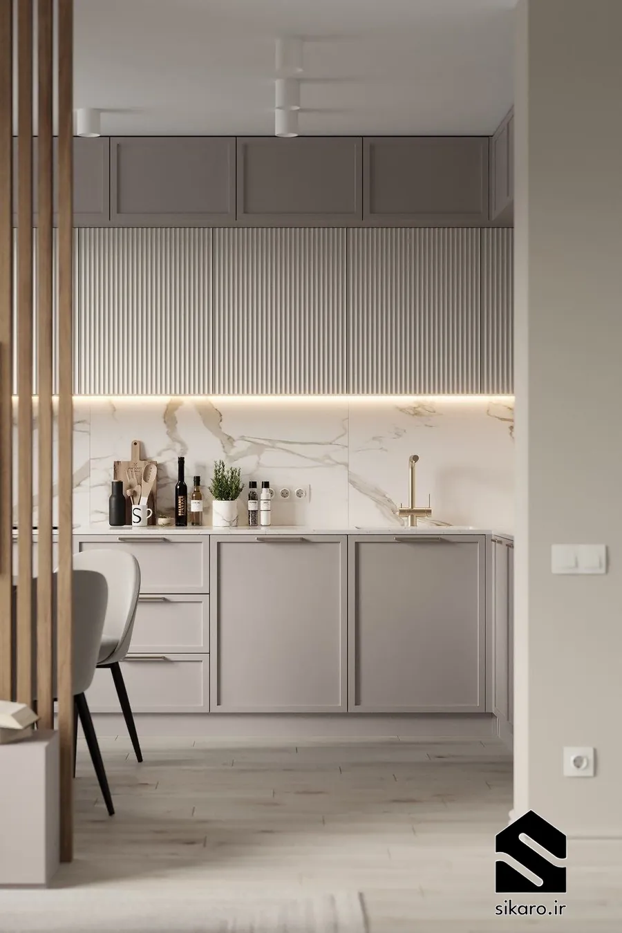 کابینت مدرن با رنگ خنثی