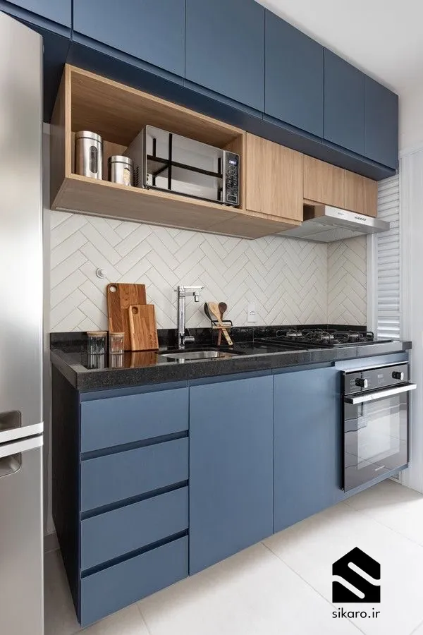 کابینت مدرن آبی تیره مات