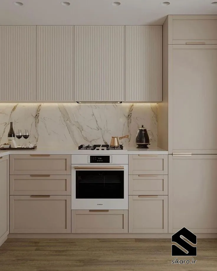 کابینت مدرن به رنگ کرم