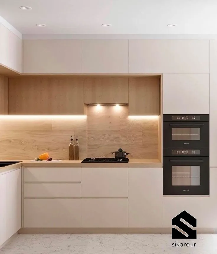 کابینت شیری با سینک مشکی