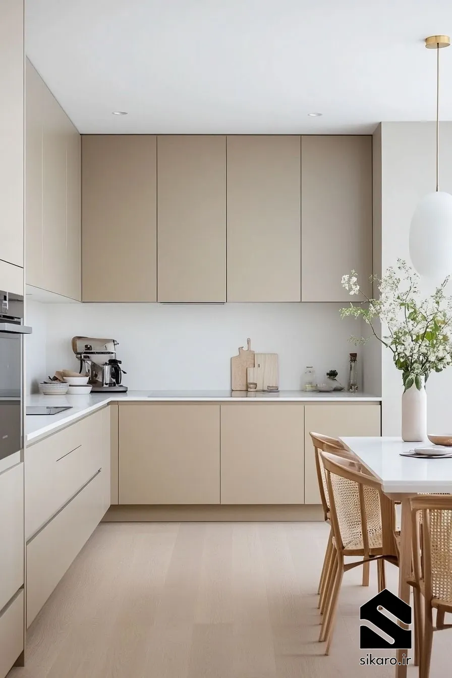 کابینت شیری با بین کابینتی طوسی